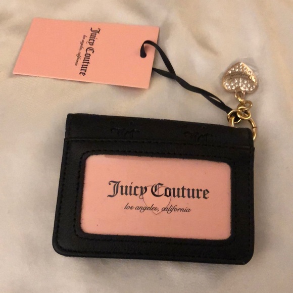 Juicy Couture Liquorice Faux Leather Only You And Me Card Case Key Fob NWT - Picture 10 of 16